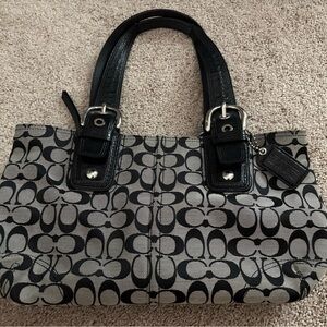 Coach Soho Signature Black & Grey Canvas, Vintage
